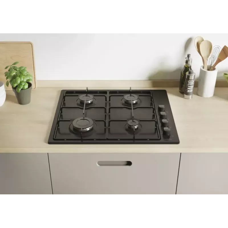 Candy Idea CHW6LBB musta kalusteisiin asennettava kaasuliesi 60 cm 4 aluetta