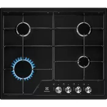 Electrolux EGS6424K, musta, kalusteisiin asennettava, 60 cm, kaasu, 4 keittoaluetta