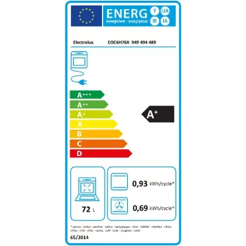 Electrolux EOC6H76X kalusteisiin asennettava sähköuuni — 72 L, kiertoilma, grilli, höyry, digitaalinen ajastin