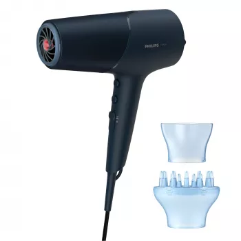 Hiustenkuivaaja Philips BHD512/00 2300 W, 6 lämpö-/nopeustasoa, ioninen, diffuusori ja keskitin, laivastonsininen