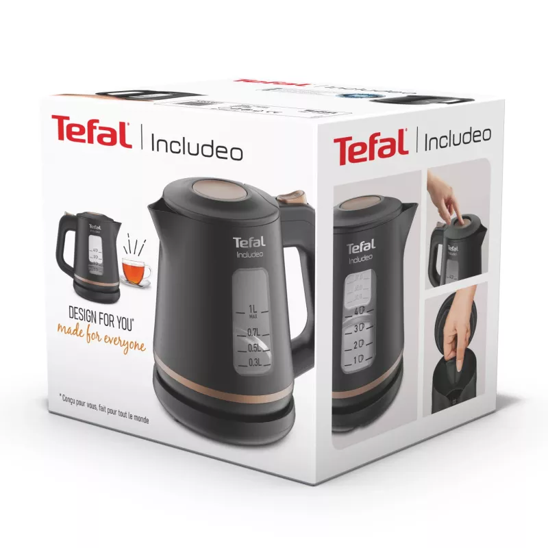 Tefal Includeo KI5338 vedenkeitin 1 L 2400 W musta