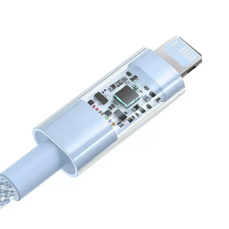 USB-kaapeli Baseus Gem P10373003311-01 — 2 m, 2,4 A, Lightning USB-A, nylonpäällyste, sininen