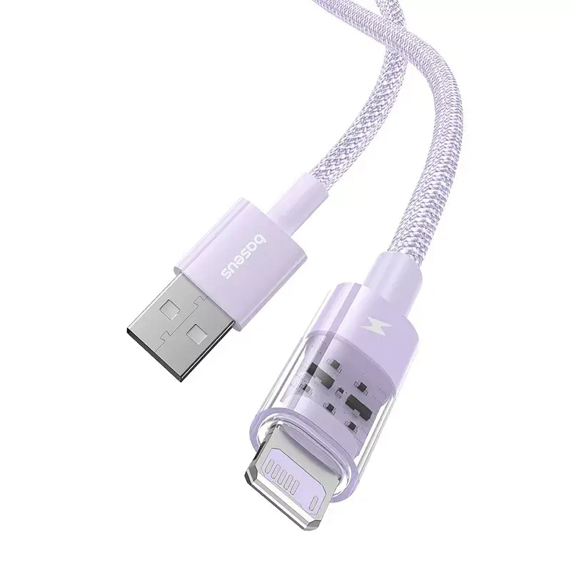USB-latauskaapeli Baseus Gem P10373003511-01 — 2 m, 2,4 A, USB-A Lightning, violetti