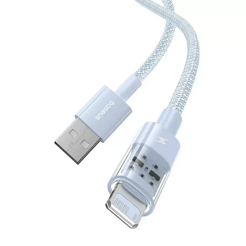 USB-kaapeli Baseus Gem P10373003311-00 — 1 m, 2,4 A pikalataus, Lightning/USB-A, sininen, nylonpäällyste