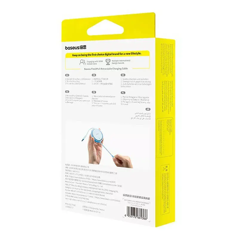 USB-C Lightning kaapeli Baseus Free2Pull 20 W, 1 m, sininen, 480 Mbit/s, USB PD