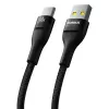 USB-A–USB-C-kaapeli Baseus Flash 2 1m 100W musta, USB PD, 480 Mbit/s, nailon
