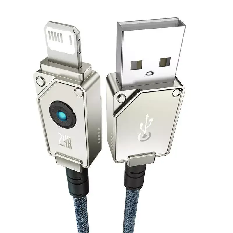 USB-A–Lightning-kaapeli Baseus 1 m 5 V 2,4 A valkoinen, USB PD, 480 Mbit/s