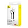 USB-A–Lightning-kaapeli Baseus 1 m 5 V 2,4 A valkoinen, USB PD, 480 Mbit/s