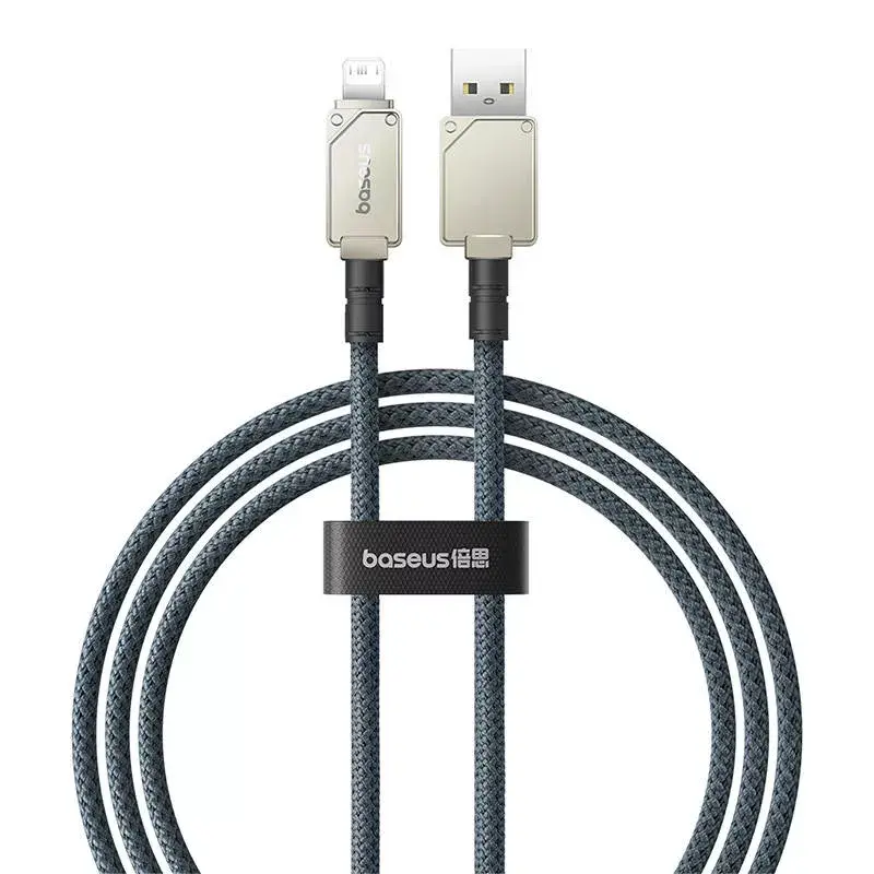 USB-A–Lightning-kaapeli Baseus 1 m 5 V 2,4 A valkoinen, USB PD, 480 Mbit/s
