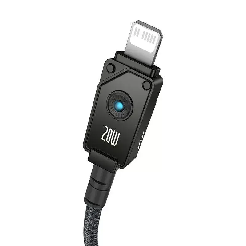 USB-C–Lightning-kaapeli Baseus Unbreakable 1m 20W – aramidi, 480 Mbit/s, musta