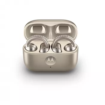 Headset Motorola Moto Buds Loop Bluetooth Ear-Clip-On binaural, Dolby Atmos, Bluetooth 5.0, ANC, 8 h toisto, latauskotelo 520 mAh, beige