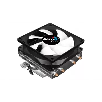 CPU-jäähdytin AEROCOOL Air Frost 4 — 4 lämpöputkea, 90 mm tuuletin, TDP 125 W, alumiinilamellit, musta