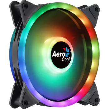 Aerocool DUO14 PC-tuuletin 14cm ARGB LED Dual Ring tärinänvaimennus 6-Pin musta