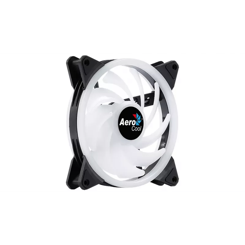 Aerocool DUO14 PC-tuuletin 14cm ARGB LED Dual Ring tärinänvaimennus 6-Pin musta