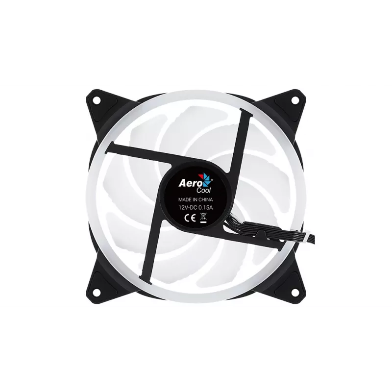 Aerocool DUO14 PC-tuuletin 14cm ARGB LED Dual Ring tärinänvaimennus 6-Pin musta