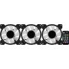 Aerocool MIRAGE12PRO sarja 3xTuuletin PC 12cm ARGB 6 Pins Hub hiljainen musta