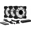 Aerocool MIRAGE12PRO sarja 3xTuuletin PC 12cm ARGB 6 Pins Hub hiljainen musta