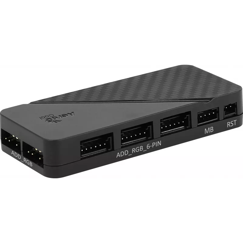 Aerocool MIRAGE12PRO sarja 3xTuuletin PC 12cm ARGB 6 Pins Hub hiljainen musta