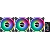 Aerocool DUO12PRO sarja 3x tuuletin 12 cm ARGB LED Dual-Ring tärinänvaimennus 6 Pins, musta
