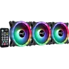Aerocool DUO12PRO sarja 3x tuuletin 12 cm ARGB LED Dual-Ring tärinänvaimennus 6 Pins, musta