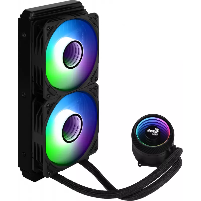 Aerocool PGS Mirage L240 ARGB prosessorin nestejäähdytin, 2300 r/min, 4-pinninen, musta