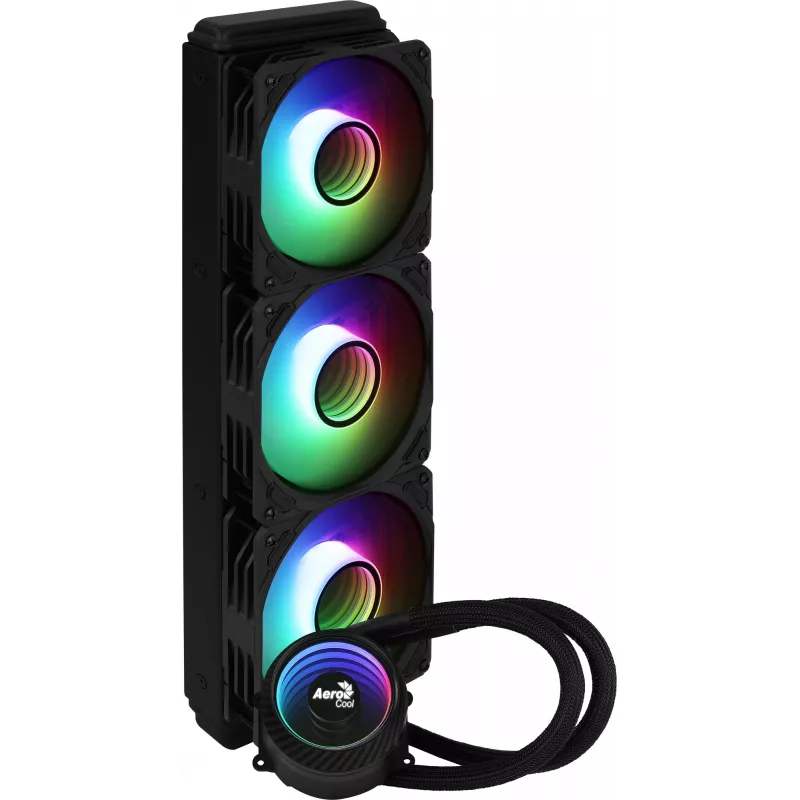 Aerocool MIRAGEL360 neste-CPU-jäähdytys 3x12cm ARGB-tuuletin TDP 550W musta