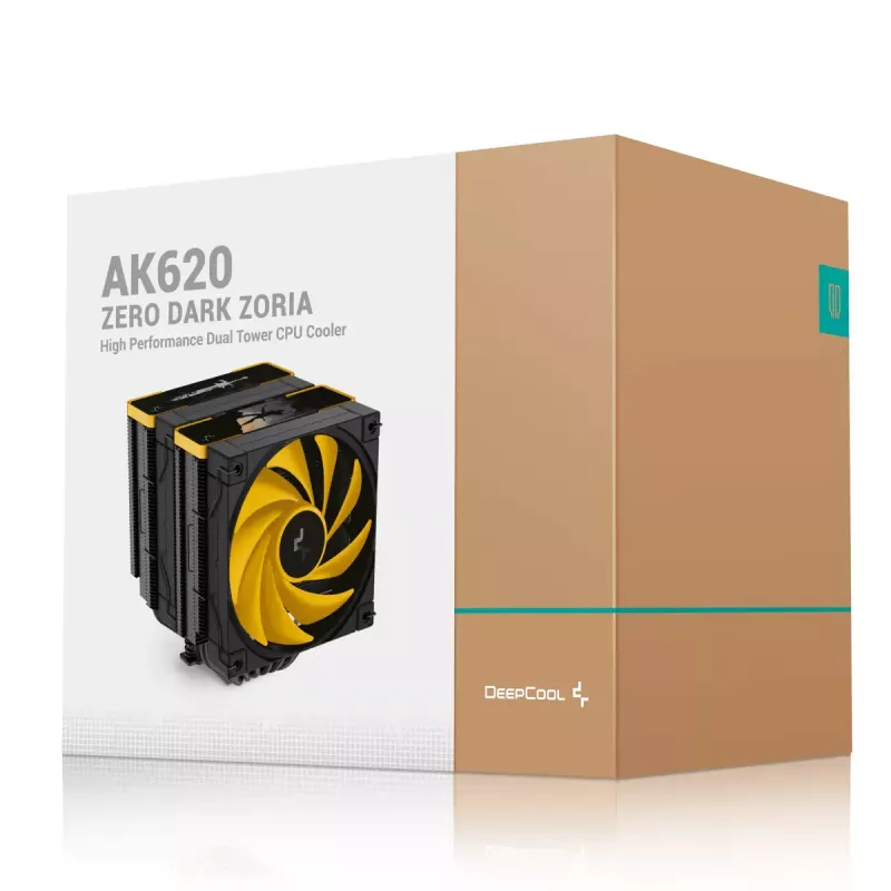 Ilmajäähdytin DeepCool AK620 Zero Dark Zoria 12 cm musta keltainen