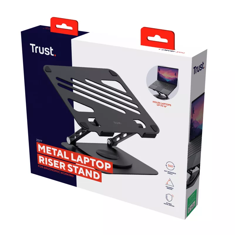 Trust Zeff kannettavan tietokoneen teline musta 40,6 cm (16