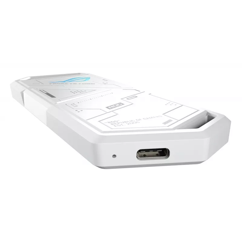 SSD-kotelo ASUS ROG Strix Arion White Edition — M.2 PCIe, USB Type-C 10 Gbit/s, yhdelle SSD-asemalle