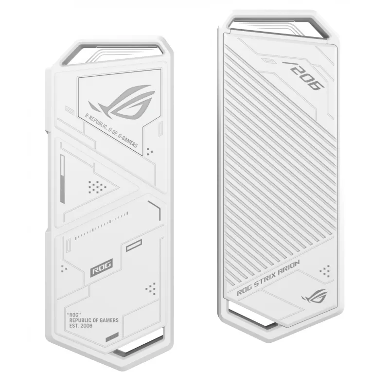 SSD-kotelo ASUS ROG Strix Arion White Edition — M.2 PCIe, USB Type-C 10 Gbit/s, yhdelle SSD-asemalle