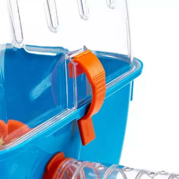 Häkki FERPLAST Combi 2 hamstereille, sininen läpinäkyvä, B795×T295×H263 mm, teknopolymeeri