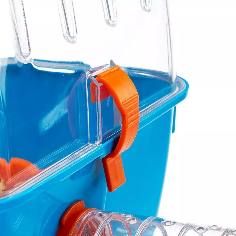 Häkki FERPLAST Combi 2 hamstereille, sininen läpinäkyvä, B795×T295×H263 mm, teknopolymeeri