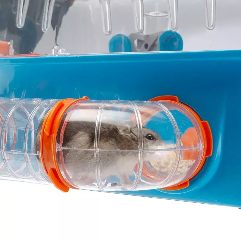 Häkki FERPLAST Combi 2 hamstereille, sininen läpinäkyvä, B795×T295×H263 mm, teknopolymeeri