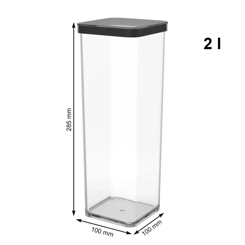 Rotho Loft 1160608080 herkkurasia, 2 l, muovia, sopii astianpesukoneeseen ja pakastimeen, musta
