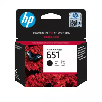 HP 651 -musta alkuperäinen Ink Advantage -mustekasetti, musta, 1 kpl, 600 sivua