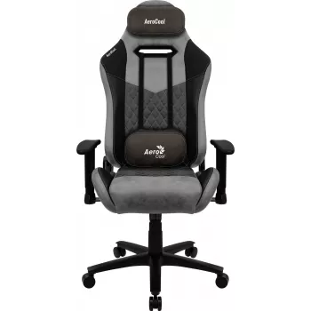 Pelituoli AEROCOOL DUKE AeroSuede musta/harmaa – 2D-käsinojat, butterfly-mekanismi, enintään 150 kg käyttäjäpaino