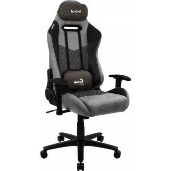 Pelituoli AEROCOOL DUKE AeroSuede musta/harmaa – 2D-käsinojat, butterfly-mekanismi, enintään 150 kg käyttäjäpaino