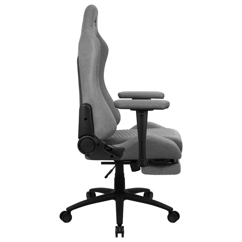 Aerocool ROYALASHGR premium-ergonominen pelituoli jalkatuella Aeroweave-teknologia harmaa