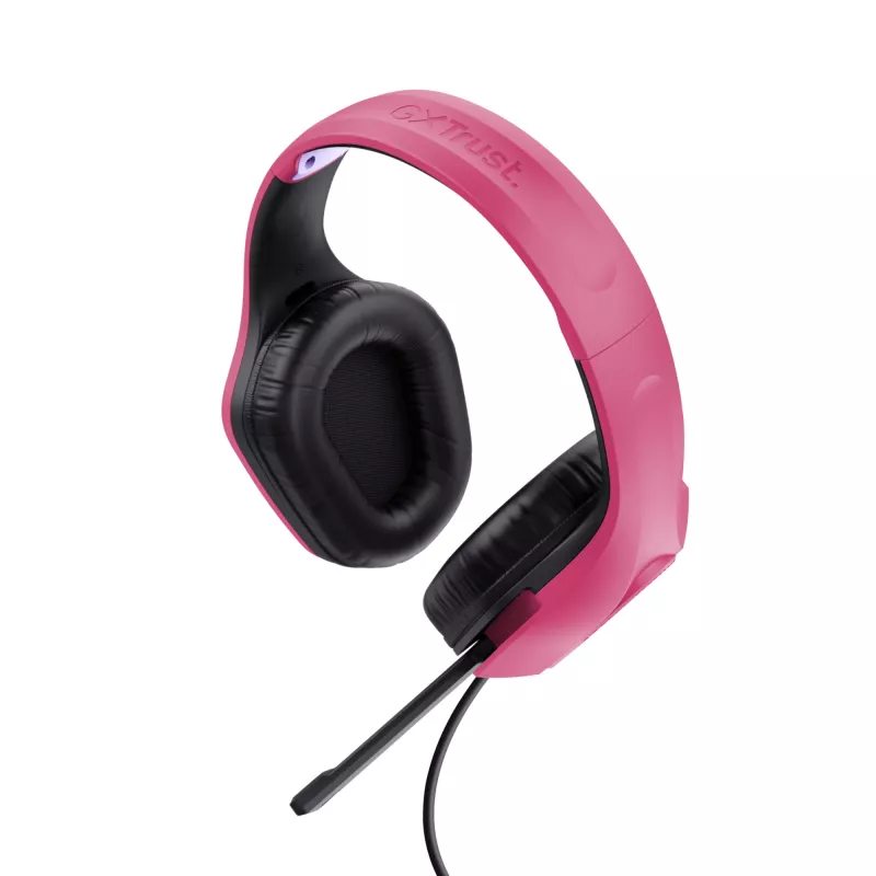 Trust GXT 415P Zirox -kuulokemikrofoni, langallinen, panta, peli, pinkki