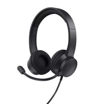 Trust Ayda -kuulokemikrofoni, langallinen, panta, puhelut/musiikki, USB Type-A, musta