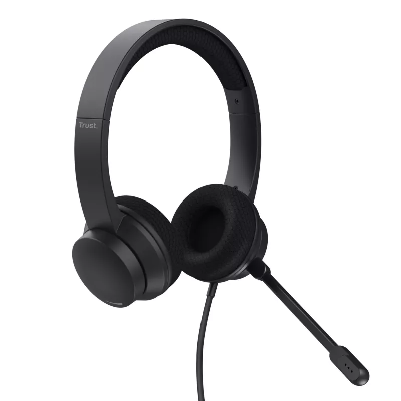 Trust Ayda -kuulokemikrofoni, langallinen, panta, puhelut/musiikki, USB Type-A, musta