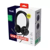 Trust Ayda -kuulokemikrofoni, langallinen, panta, puhelut/musiikki, USB Type-A, musta