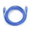 GEMBIRD USB 3.0 -kaapeli A-uros B-urokseen 3 m – sininen