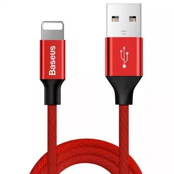 USB-A-Lightning-kaapeli Baseus Yiven 1,8 m, 2 A lähtö, punainen, termoplastisesta elastomeerista valmistettu vaippa