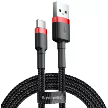 BASEUS punottu Cafule-pikalatauskaapeli - USB Type-A - Type-C 2A - 2 m - musta (nylon)