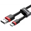 BASEUS punottu Cafule-pikalatauskaapeli - USB Type-A - Type-C 2A - 2 m - musta (nylon)
