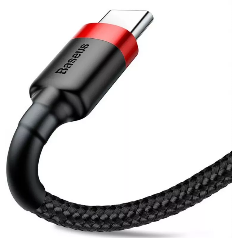 BASEUS punottu Cafule-pikalatauskaapeli - USB Type-A - Type-C 2A - 2 m - musta (nylon)