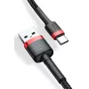 BASEUS punottu Cafule-pikalatauskaapeli - USB Type-A - Type-C 2A - 2 m - musta (nylon)