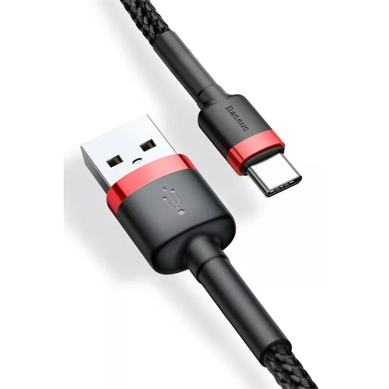 BASEUS punottu Cafule-pikalatauskaapeli - USB Type-A - Type-C 2A - 2 m - musta (nylon)