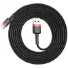 BASEUS punottu Cafule-pikalatauskaapeli - USB Type-A - Type-C 2A - 2 m - musta (nylon)